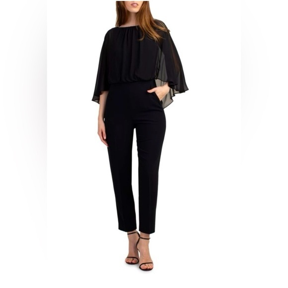 New Trina Turk Blythe Caped Jumpsuit Nwt